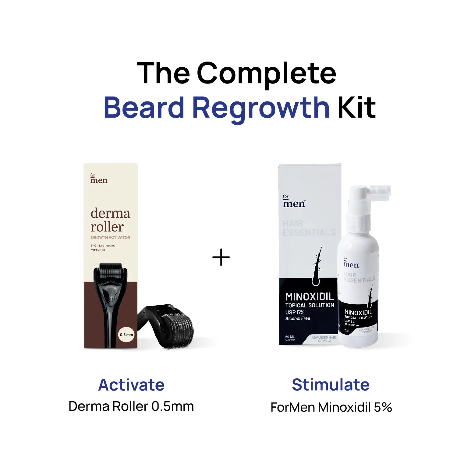 Beard Growth Super Kit <span>Minoxidil 5% + Derma Roller 0.5mm</span>