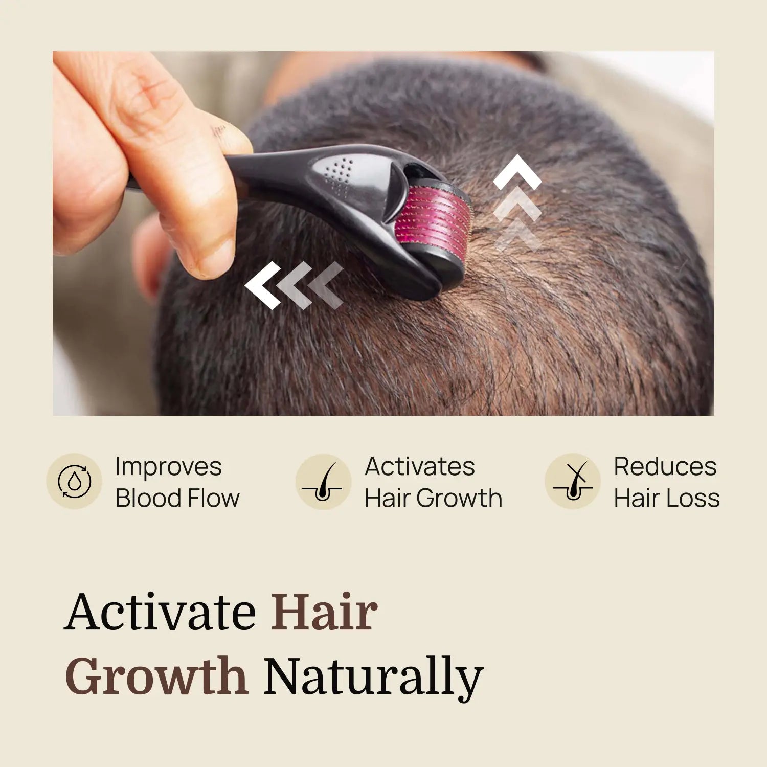 Derma Roller 0.5mm with Sanitizer | 540 Stainless Steel Microneedles