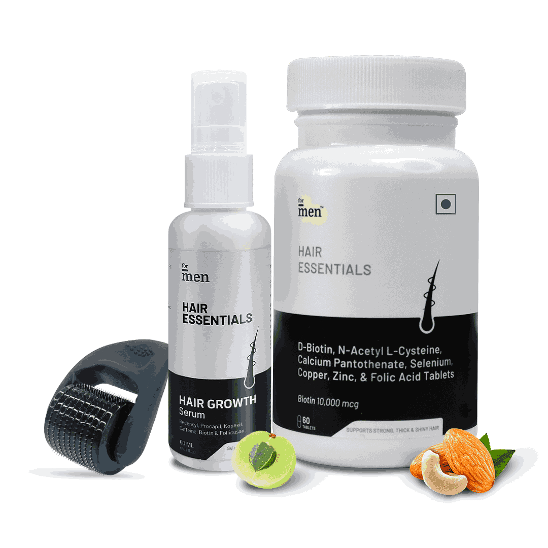 Hair Nutri Essentials Kit  | Hair Growth Serum + Biotin + Derma Roller