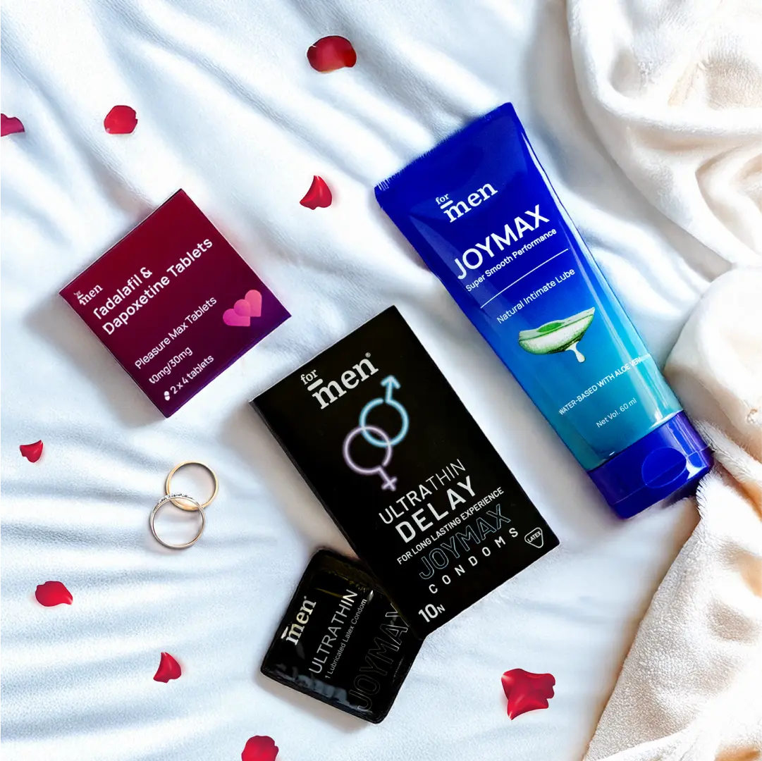 हनीमून किट | इंटिमेट ल्यूब + डिले कंडोम + प्लेज़र मैक्सी टैबलेट