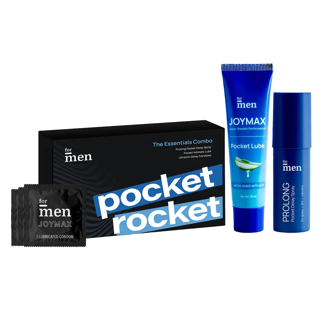 Pocket Rocket - Pocket Lube, Delay Spray & 3 Ultra Thin Delay Condoms