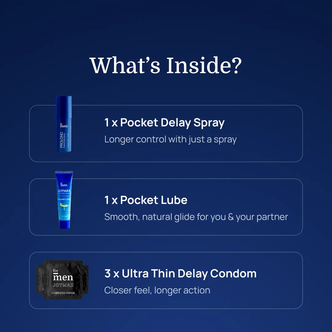 Pocket Rocket - Pocket Lube, Delay Spray & 3 Ultra Thin Delay Condoms