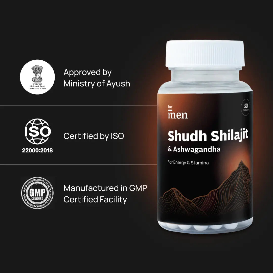 Shudh Himalayan Shilajit & Ashwagandha – Vitality, Mood & Energy Capsules for Men