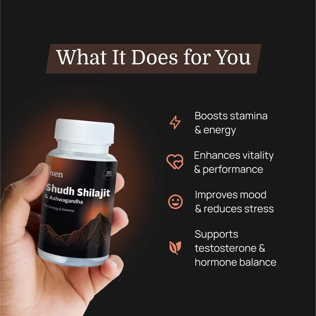 Shudh Himalayan Shilajit & Ashwagandha – Vitality, Mood & Energy Capsules for Men